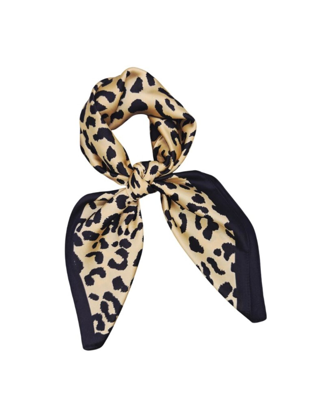 ✨Elegant Bandana Square Scarf Silky Satin Cheetah Print Leopard Head Neck New - Picture 3 of 6